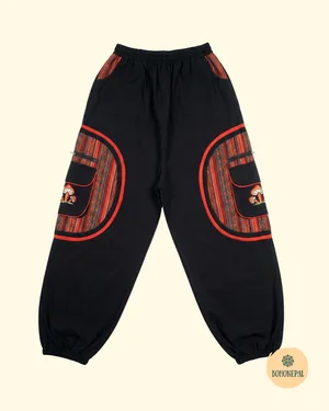 Mushroom Embroidered Cargo Trouser