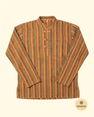 Boho-style Cotton Striped Kurta