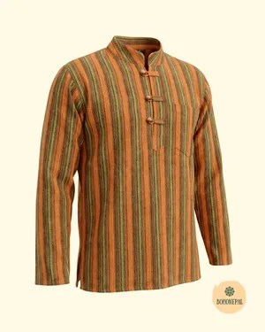 Boho-style Cotton Striped Kurta