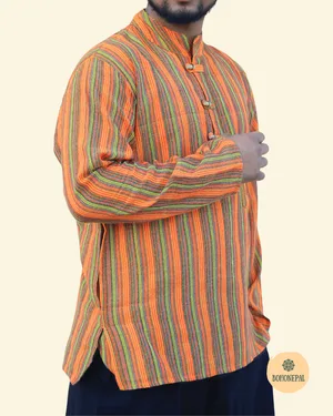 Boho-style Cotton Striped Kurta