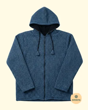 Striped Cotton Gheri Hoodie. fleece