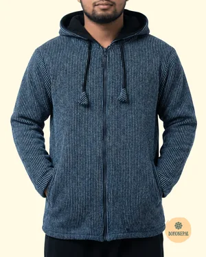 Striped Cotton Gheri Hoodie. fleece