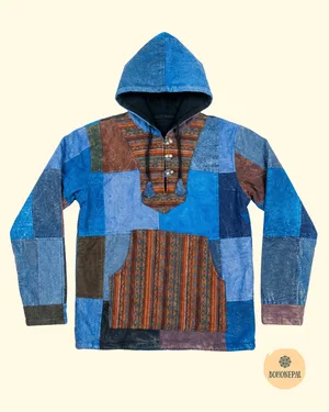 Handmade Patchwork Pullover  Hoodie