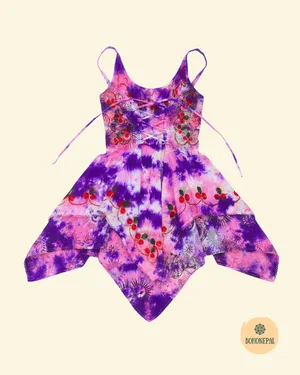 Tie-Dye Handkerchief Hem Dress