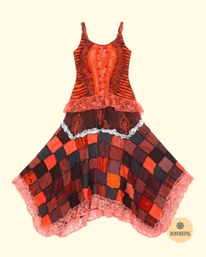 Bohemian Patchwork Pixie Dress,