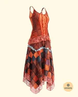 Bohemian Patchwork Pixie Dress,