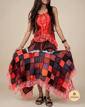 Bohemian Patchwork Pixie Dress,