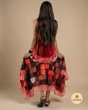 Bohemian Patchwork Pixie Dress,